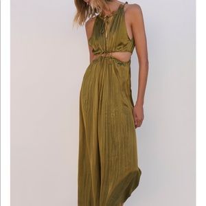 Zara SATIN EFFECT CUT OUT DRESS